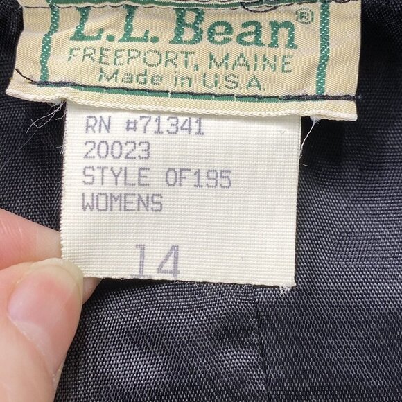 VTG LL Bean Skirt Womens 14 Black 100% Wool USA Made Pockets Lined 27”L Career - Picture 6 of 13